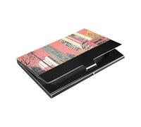 siphylline Tall Buildings Red Sky Slim tasca porta biglietti da visita con pelle e acciaio inox porta carte di credito per viaggi, casa o ufficio