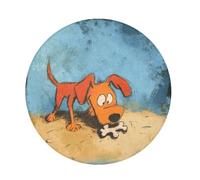 siphylline Tappeto rotondo a pelo lungo da pranzo Cane che scava per le ossa