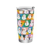siphylline Tazza da viaggio in acciaio inox colorata con pupazzo di neve carino, con coperchio, da 590 ml, per scuola, sport, asilo nido, campeggio e altro ancora Bicchiere da caffè estetico da 590 ml