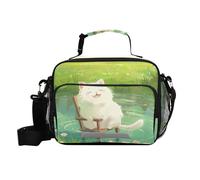 siphylline The Cat in The Pond - Borsa per il pranzo da uomo, con tasca laterale, con tracolla, per insegnanti e ufficio