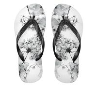 siphylline Tradictional Cinese Inchiostro Pittura Dente di Leone Ash gomma infradito uomo cuscino flop per le donne per la spiaggia, Tradictional Cinese Inchiostro Pittura Tarassaco Ash, X-Large