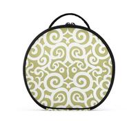 siphylline Trousse da toilette con motivo geometrico piatto a forma di vite con scomparti e manico, leggera, da donna, con divisori regolabili, 27,9 cm