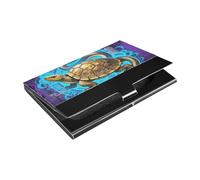siphylline Turtle Snake Array - Porta biglietti da visita ultra sottile a otto diagrammi, con porta carte in pelle e acciaio inox, per viaggi, casa o ufficio