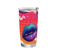 siphylline Vapor Wave Style Lips Bottiglia d'acqua isolata in acciaio inossidabile colorato con coperchio tazza da caffè isolata per caffè portatile da viaggio bicchiere da caffè da 20 once