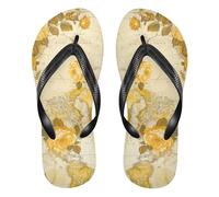 siphylline vecchio stile mappa del mondo calendula fiore rosa gomma infradito mens supporto donne flip per camminare, Vecchio Stile Mappa Del Mondo Rosa Calendula Fiore, X-Large