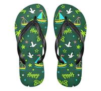 siphylline verde neon scuro gabbiano barca compleanno albero di cocco infradito in gomma da uomo infradito essenziali per le donne per l'estate, Albero Di Cocco Di Compleanno Barca Gabbiano Verde Neon