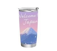 siphylline Welcome To Japan Scenery Culture Tazza da caffè riutilizzabile in acciaio inossidabile con coperchi con coperchio tazza da caffè da viaggio per casa, ufficio o auto bicchieri riutilizzabili