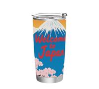 siphylline Welcome To Japan Scenery Culture tazze da viaggio in acciaio inox con coperchio tazze da caffè con coperchi per scuola, sport, asilo nido, campeggio e altro portatile 590 ml