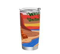 siphylline Welcome To The Uk Scenery Culture Tazza da caffè da viaggio in acciaio inossidabile Coperchio tazza da viaggio per caffè caldo tazza da viaggio per bicchieri da palestra con coperchi 20