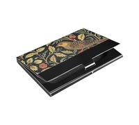 siphylline William Morris Bird - Porta biglietti da visita ultrasottile da viaggio con custodia in pelle e acciaio inossidabile per proteggere le tue carte
