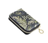 siphylline William Morris Style Text Breathe Lime portafogli in pelle per le donne con 9 slot per carte RFID blocco porta carte con cerniera