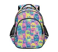 siphylline Zaini per adolescenti, librerie, adolescenti, ragazzi, casual, con mostri colorati, Mostri colorati, S