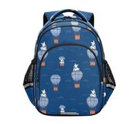 siphylline Zaini scolastici per adolescenti, borsa per scuola, bambini, viaggi, anime, cani, mongolfiera, blu, Anime, cani, mongolfiera, blu, Medium