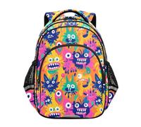 siphylline - Zaini scolastici per bambini, adolescenti, adolescenti, zaini scolastici, zaini da viaggio per bambini, scarabocchi divertenti e simpatici mostri colorati, Doodle Funny Cute Mostri