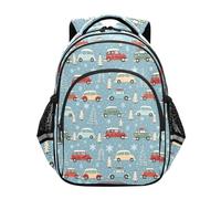 siphylline Zaino carino per ragazze scuola elementare media borse adolescenti bambini casual Day pack Poppy Style Cars, Auto in stile papavero, Small