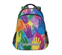 siphylline Zaino da campeggio per bambini con stampa a mano color arcobaleno con grandi borse per libri per scuola superiore mochilitas coppia ni?os