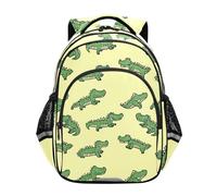 siphylline Zaino da esterno per ragazze adolescenti scuola libro borsa adolescenti bambini zaino viaggio zaino cartone animato carino coccodrilli verdi, Cartone animato carino coccodrilli verdi, M