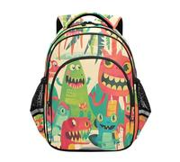 siphylline Zaino giornaliero per adolescenti, librerie per bambini, zaino da viaggio con mostri amichevoli, Mostri Amici, Medium