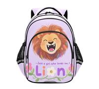 siphylline Zaino per la scuola per ragazze zaino da scuola per bambini casual zaino a tracolla Just a Girl Who Loves Lion, Solo una ragazza che ama il leone, M