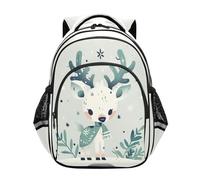 siphylline Zaino per la scuola per ragazzi studenti borse per libri per bambini casual zaino a tracolla moderno renna verde, Renna moderna verde, S