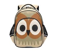 siphylline Zaino scolastico carino per adolescenti, borsa per libri per la scuola per bambini, zaino da giorno casual carino cartone animato gufo grandi occhi marrone, Carino Cartoon Owl Grandi Occhi