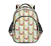siphylline Zaino scolastico per ragazzi ragazze librerie adolescenti bambini zaino viaggio zaino pasquale conigli bianchi modello, Motivo coniglietti bianchi pasquali, S