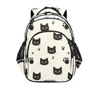 siphylline Zaino scuola elementare per ragazze borsa libro per la scuola bambini zaino da viaggio Cartoon minimalista gatti neri, Gatti Neri Minimalisti Cartoon, Small