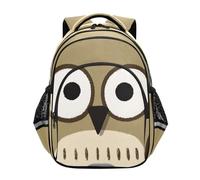 siphylline Zaino sportivo per ragazzi e ragazze, borsa per libri per ragazzi e adolescenti, casual, zaino a tracolla carino cartone animato gufo grandi occhi marrone, Carino Cartoon Owl Grandi Occhi