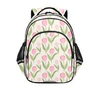 siphylline Zaino sportivo per ragazzi e ragazze, per bambini, da viaggio, con graziosi tulipani rosa e fiori, Deliziosi tulipani rosa, Small