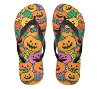 siphylline Zucca doodle art gomma infradito cuscino flop per gli uomini per Doccia Piscina, Zucca Doodle Art, Large
