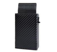 Sipiris Porta Carte di Credito Uomo,Portacarte Uomo,Portafoglio Uomo Slim con Blocco RFID,Pop-Up Porta Carte con Porta Monete(Carbon Nero)