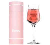 SipJoy Regali divertenti per donne 550 ml bicchieri da vino con incisione regalo personalizzato regalo di compleanno per donne regali di Natale per mamma migliore amica regali per calendario