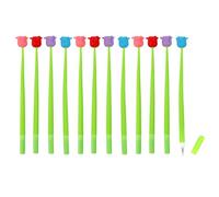 SIPLIV 24 penne a sfera creative con inchiostro gel di simulazione pieghevole, in silicone liquido, nero da 0,5 mm, penne a sfera con inchiostro gel, forniture di cancelleria per ufficio, rosa