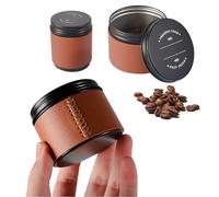 SIPLIV Barattolo da viaggio per caffè, mini contenitore portatile in lega di alluminio, ideale per chicchi di caffè, macinati, tè e altro ancora, confezione da 2