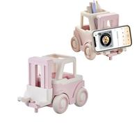 SIPLIV Carino carrello elevatore portapenne portapenne porta pennelli cosmetici organizzatore trucco organizzatore matita organizzatore per casa ufficio - rosa