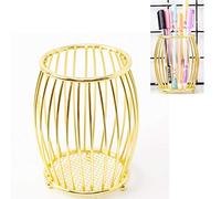 SIPLIV creativo astuccio portamatite in metallo contenitore ideale accessorio da scrivania organizer per penna ad arco per ufficio - oro