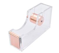 SIPLIV - Dispenser di nastro adesivo in acrilico trasparente, con una sola mano, per scrivania, colore: oro rosa