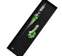 SIPLIV kit penna penna stilografica intarsio fatto a mano in vetro cristallo intarsio calligrafia vintage con portapenne per regalo di natale di compleanno, verde