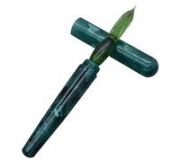 SIPLIV Penna calligrafica in resina, penna a immersione con pennino in vetro, tascabile, da viaggio, penna corta per firme aziendali e arte, verde