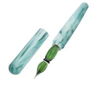 SIPLIV Penna in resina per calligrafia, con pennino in vetro, tascabile, da viaggio, per firme aziendali e arte, verde