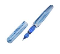 SIPLIV Penna in resina per calligrafia, pennino in vetro, tascabile, da viaggio, per firme aziendali e arte, blu