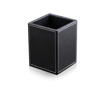 SIPLIV pu in pelle quadrata a forma di matita porta scatola contenitore per ufficio, supporto porta penna di grande capacità, nero