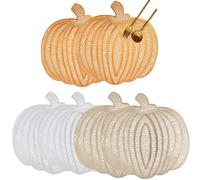 SIPLIV Set di 6 tovagliette a forma di zucca, termoisolanti, a forma di zucca, sottobicchieri scavati, per tavolo da pranzo, decorazione di Halloween, a forma di zucca