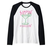 Sippin' & Chillin' Cocktail Rilassante Bevanda Estiva Maglia con Maniche Raglan