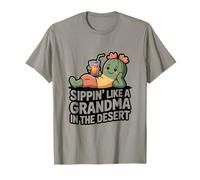 Sippin Come Una Nonna nel Deserto Divertente Cactus Maglietta