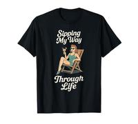 Sipping My Way Through Life, t-shirt retrò cocktail vibes Maglietta
