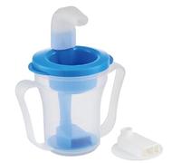 Sippy Cup per adulti | Bicchiere per disfagia per adulti e anziani, regolabile a prova di fuoriuscite con doppi manici, dispositivo antisoffocamento blu da 250 ml per bere più sicuro, sippy per adult