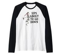 Sips About to Go Down Wine Retirement Party Life Sip Happens Maglia con Maniche Raglan