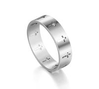 SIPURIS Anello a croce per uomo e donna Christian Cross Rings Spinner in acciaio inox Preghiera del Signore Anello d'ansia Religioso Dichiarazione di nozze Anelli a fascia impilabili
