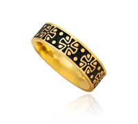 SIPURIS Anello celtico portafortuna a forma di quadrifoglio per uomo a forma di trifoglio irlandese portafortuna, amuleto per il giorno di San Patrizio, gioielli da uomo per adolescenti, #8, Acciaio